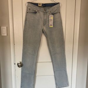 Levi’s light wash jeans.